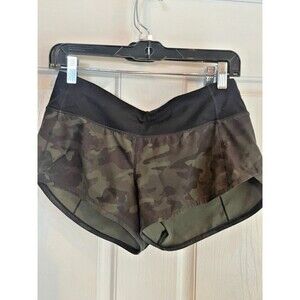 Lululemon Speed Up Short  2.5 Heritage 365 Camo dark green 6 EUC